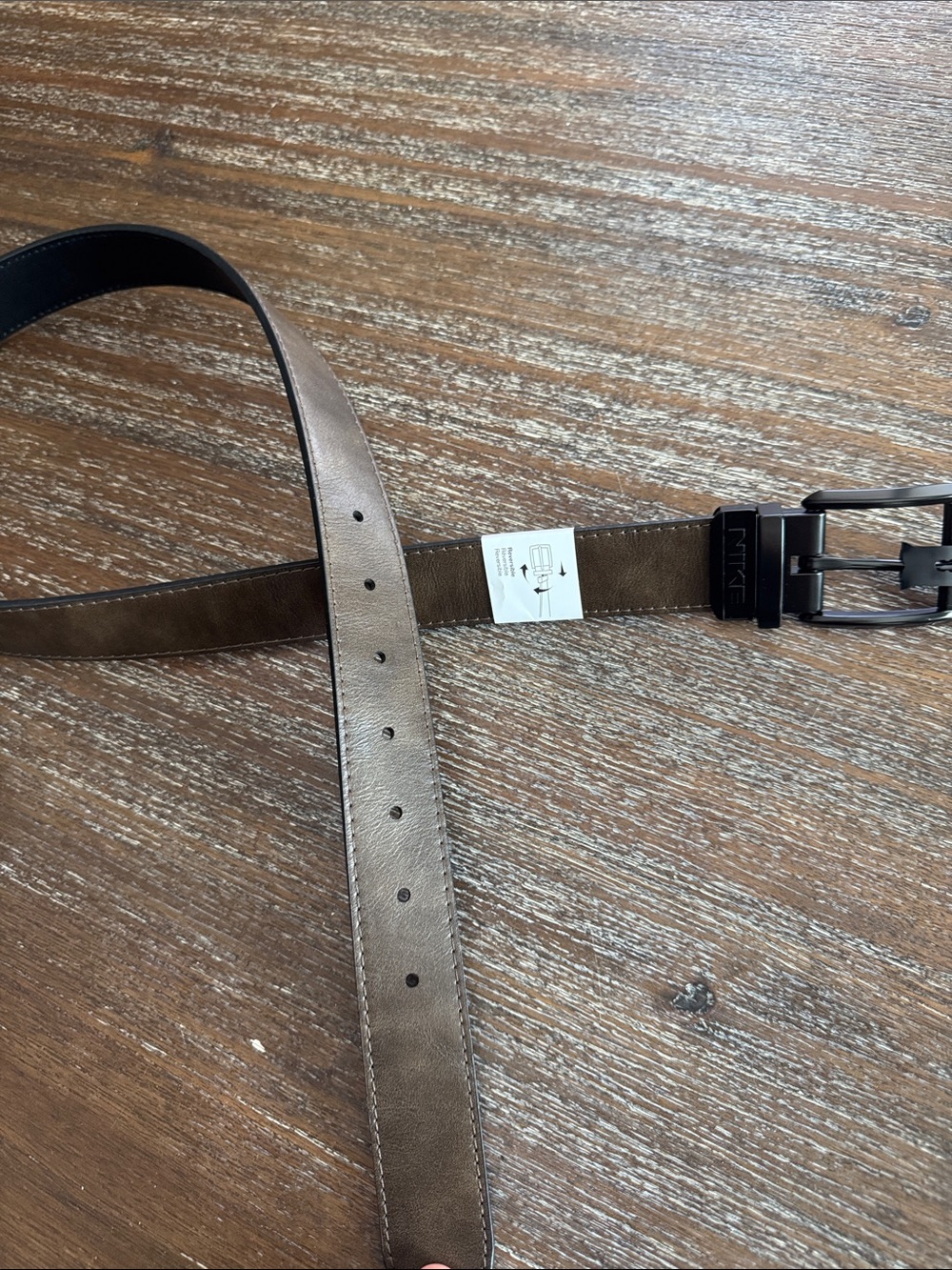 Nike Reversible Leather Golf Belt in brown and black - Picture 5 of 6
